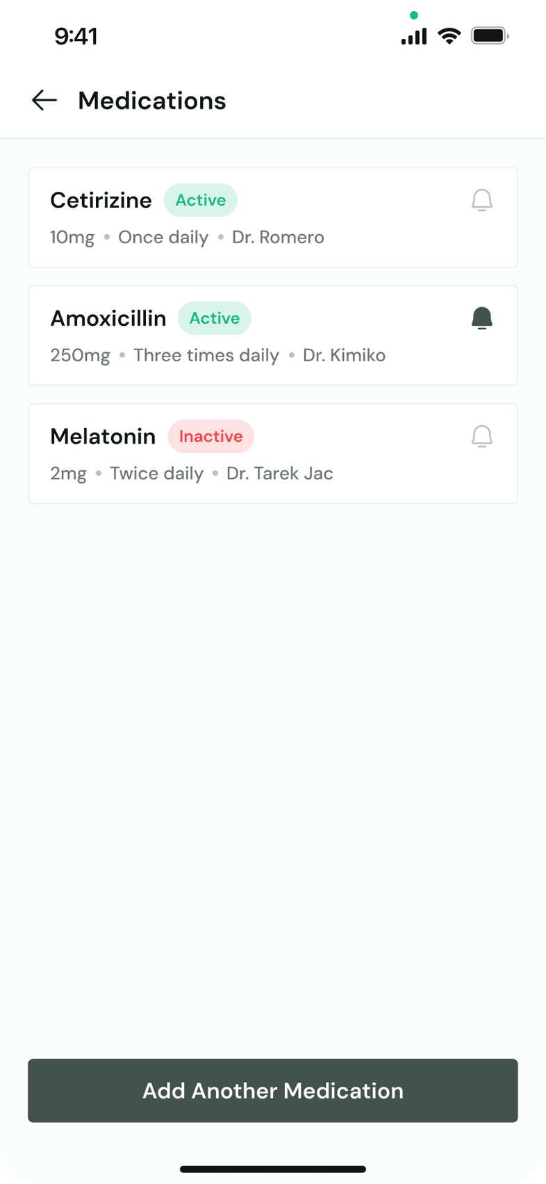 Medications screen