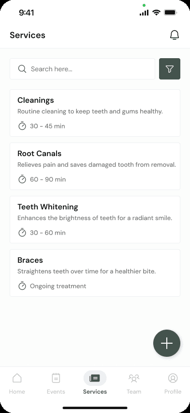 Find providers screen